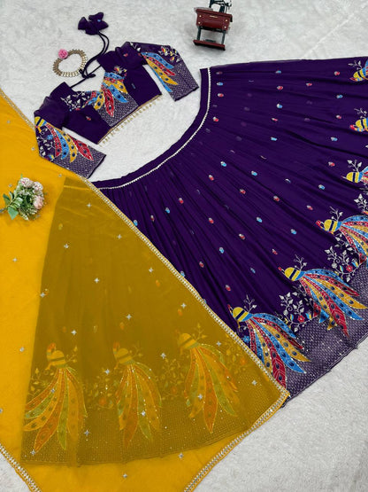 Lastest Georgette Sequence Work Lehenge Choli