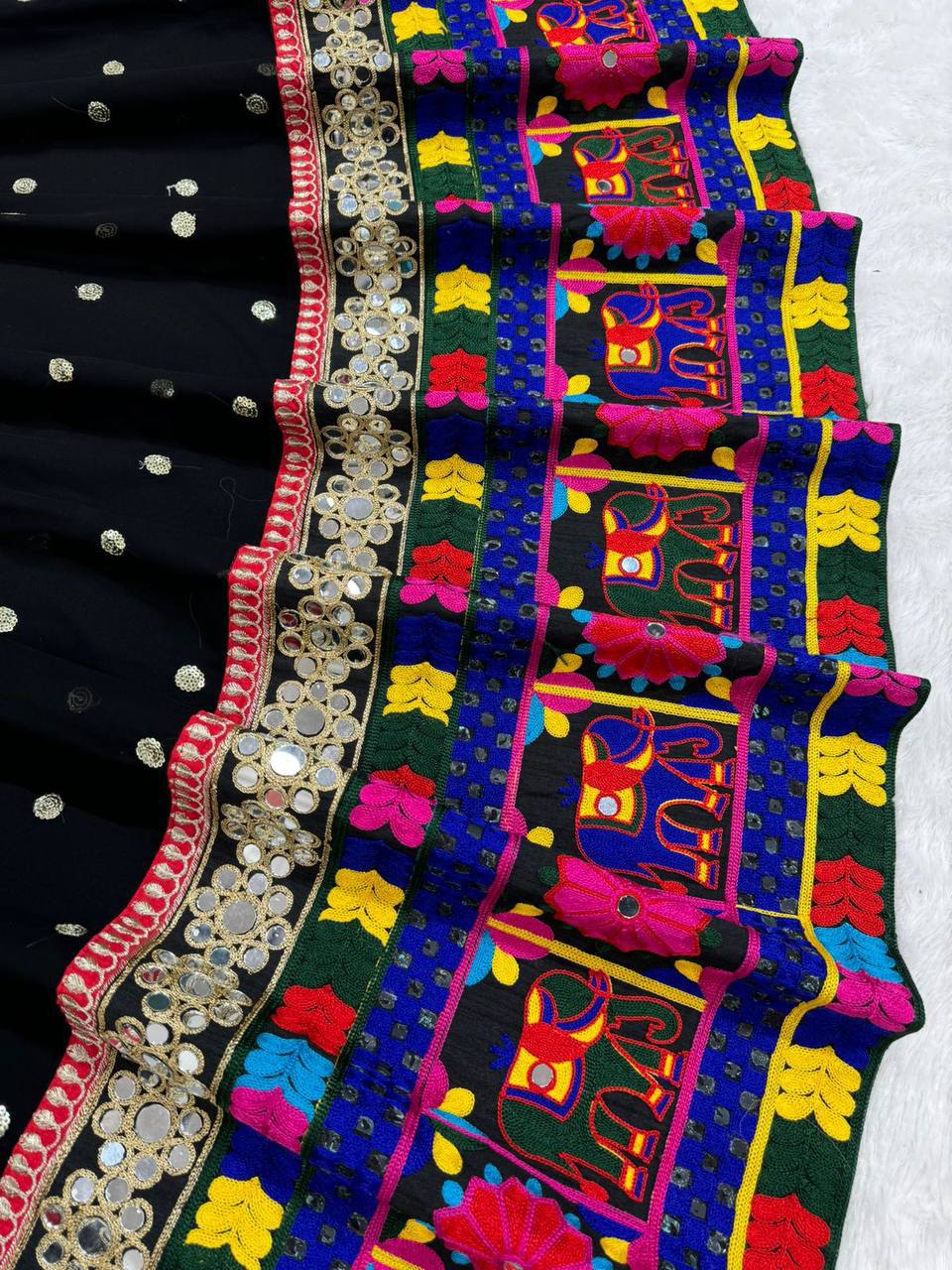 Latest Georgette Chine Stitch Kodi Work Lehenga Choli