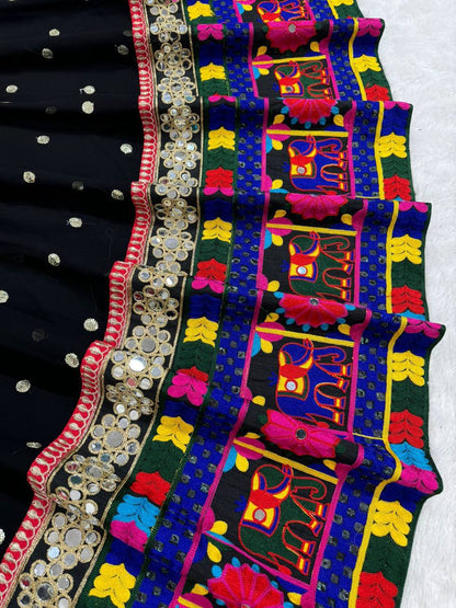Latest Georgette Chine Stitch Kodi Work Lehenga Choli