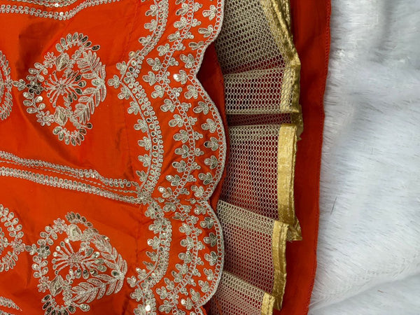 Premium Two-Tone Silk Lehenga Choli with Heavy Embroidery & Sequins Work - Semi-Stitched Ethnic Wear