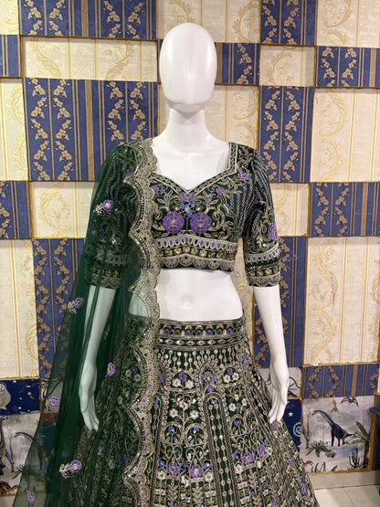 Exquisite Mono Satin Silk Lehenga Choli with Coding and Sequins Work