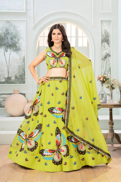 Faux Georgette Lehenga Choli Set