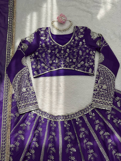 Elegant Faux Georgette Lehenga Choli with Sequence Work