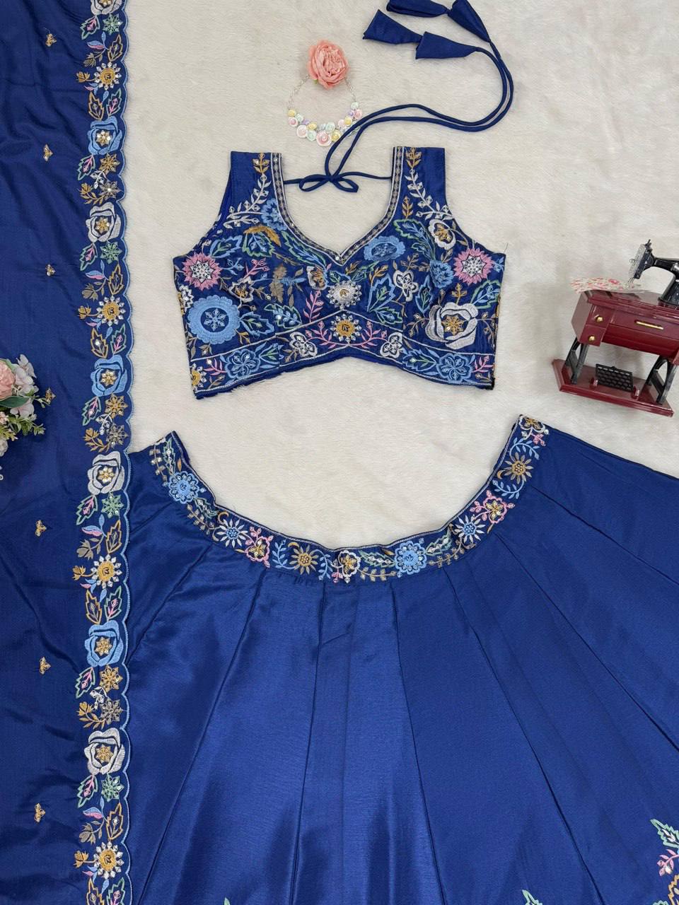 Heavy Chinon Silk Lehenga Choli with Sequence Work