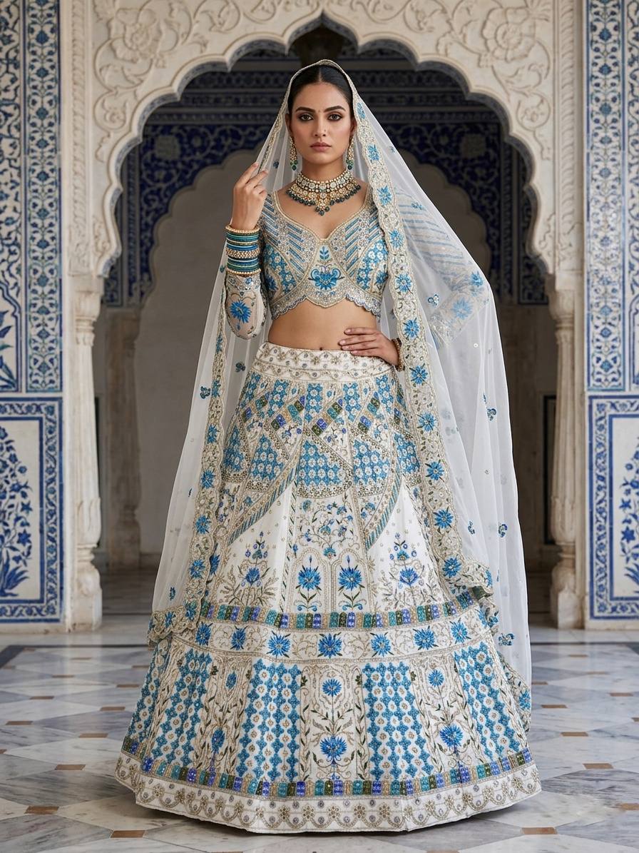 Premium Faux Georgette Lehenga Choli with Sequins Embroidery