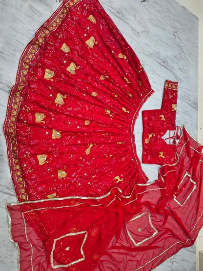 Premium Faux Georgette Peacock Design Lehenga Choli