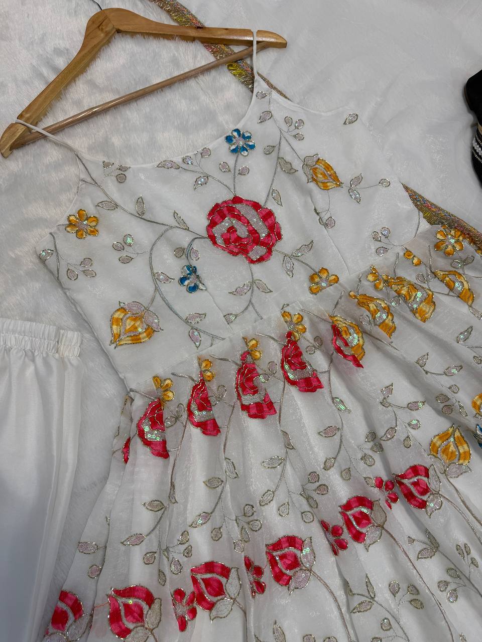 Premium Crushi Silk Anarkali Suit Set