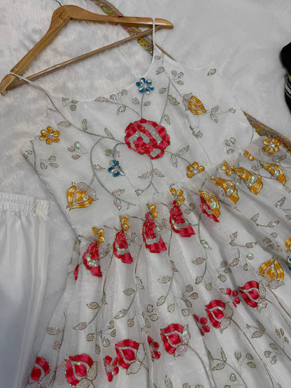 Premium Crushi Silk Anarkali Suit Set