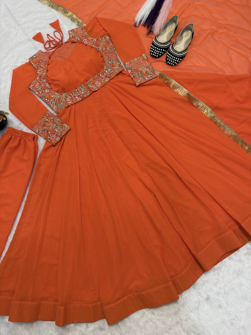 Premium Faux Georgette Maxi Anarkali Set