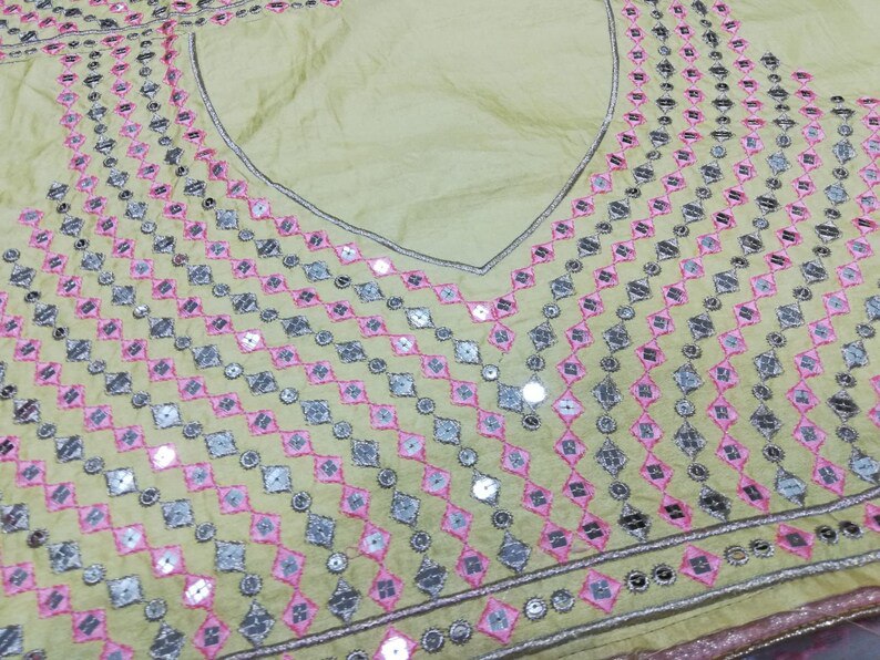Radiant Yellow Multi-Work Dola Silk Lehenga Set