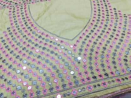 Radiant Yellow Multi-Work Dola Silk Lehenga Set