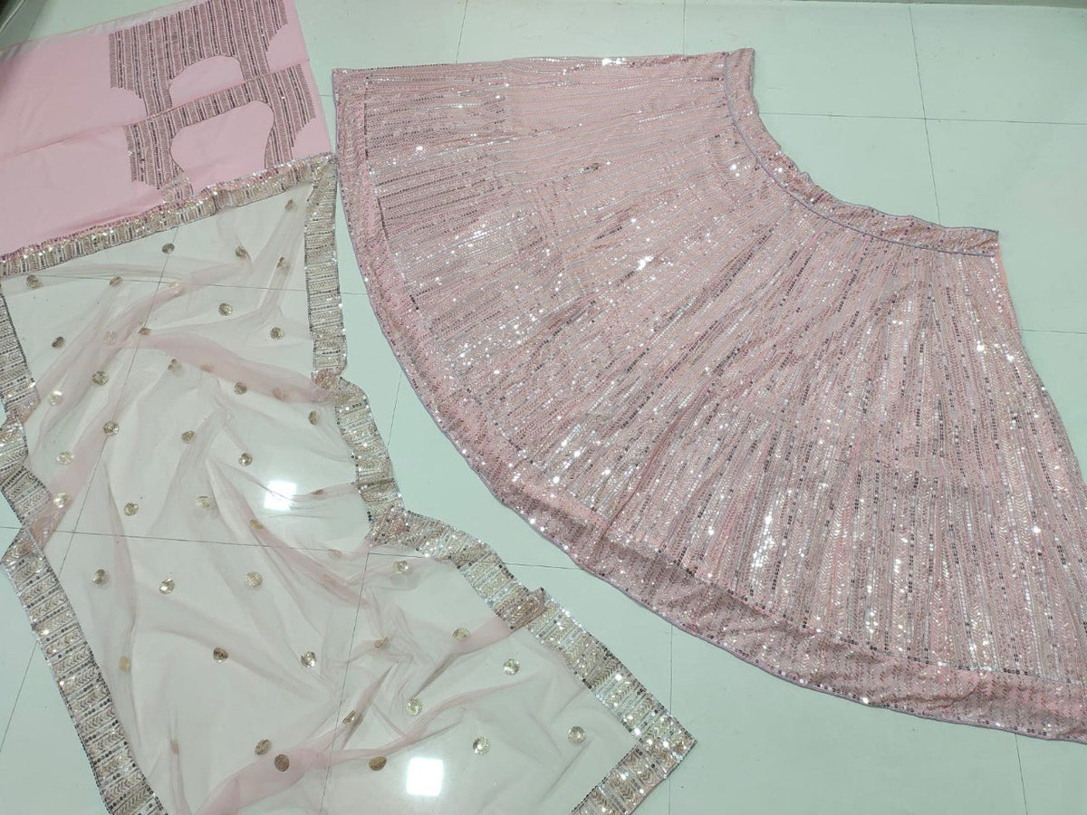 Georgette Sequin Embroidery Lehenga Set