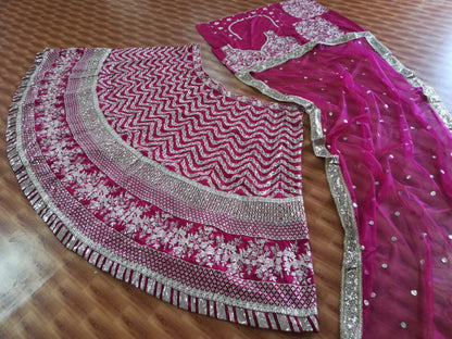 Exquisite Silk Embroidered Lehenga Choli Set with Sequins & Jari Detailing
