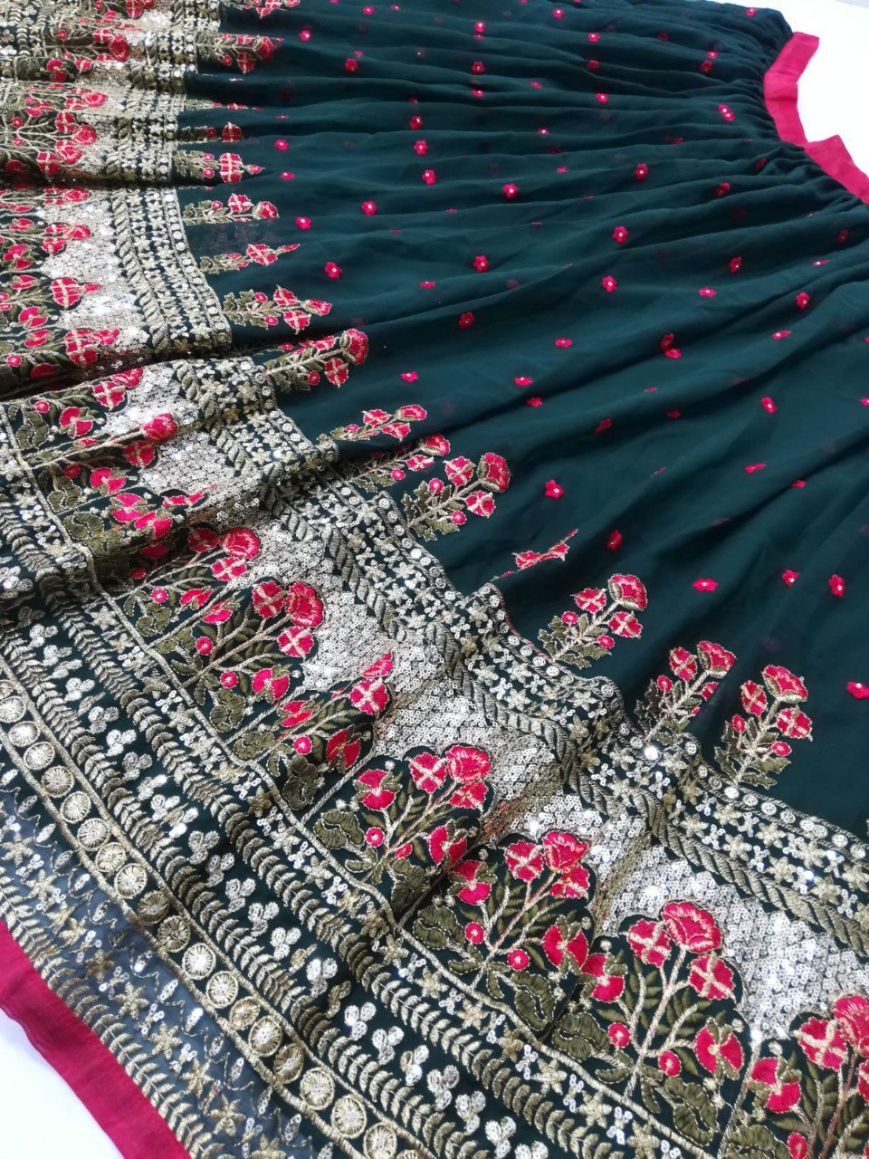 Premium Faux Georgette Sequin Lehenga Set