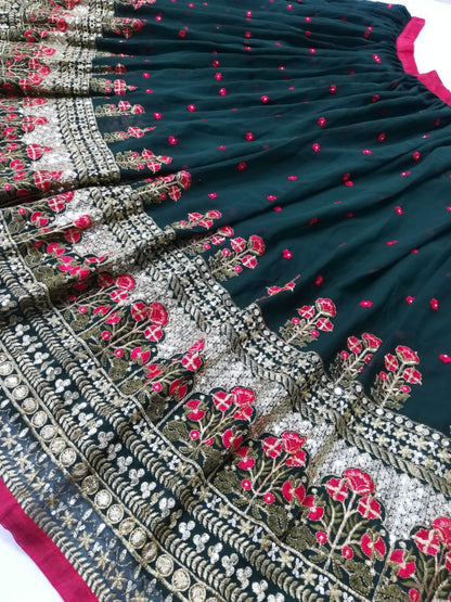 Premium Faux Georgette Sequin Lehenga Set