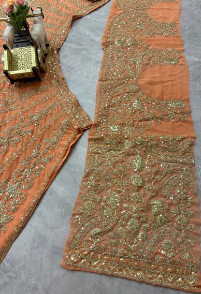 Premium Faux Georgette Lehanga Choli with Coding Sequins Work