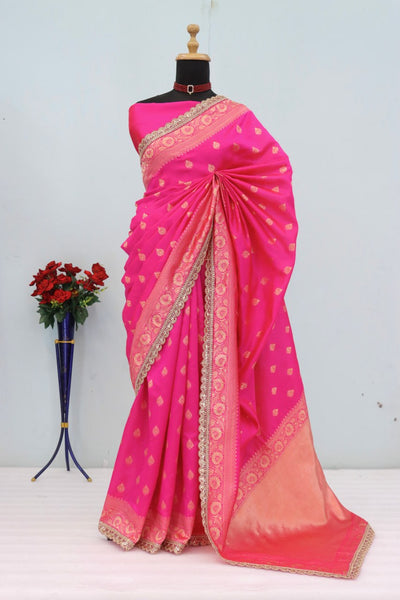 Banarasi Silk Saree with Matching Silk Blouse Piece