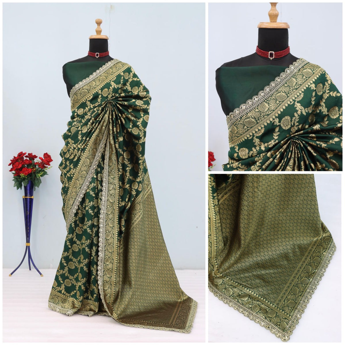 Banarasi Silk Saree Matching Silk Blouse Piece