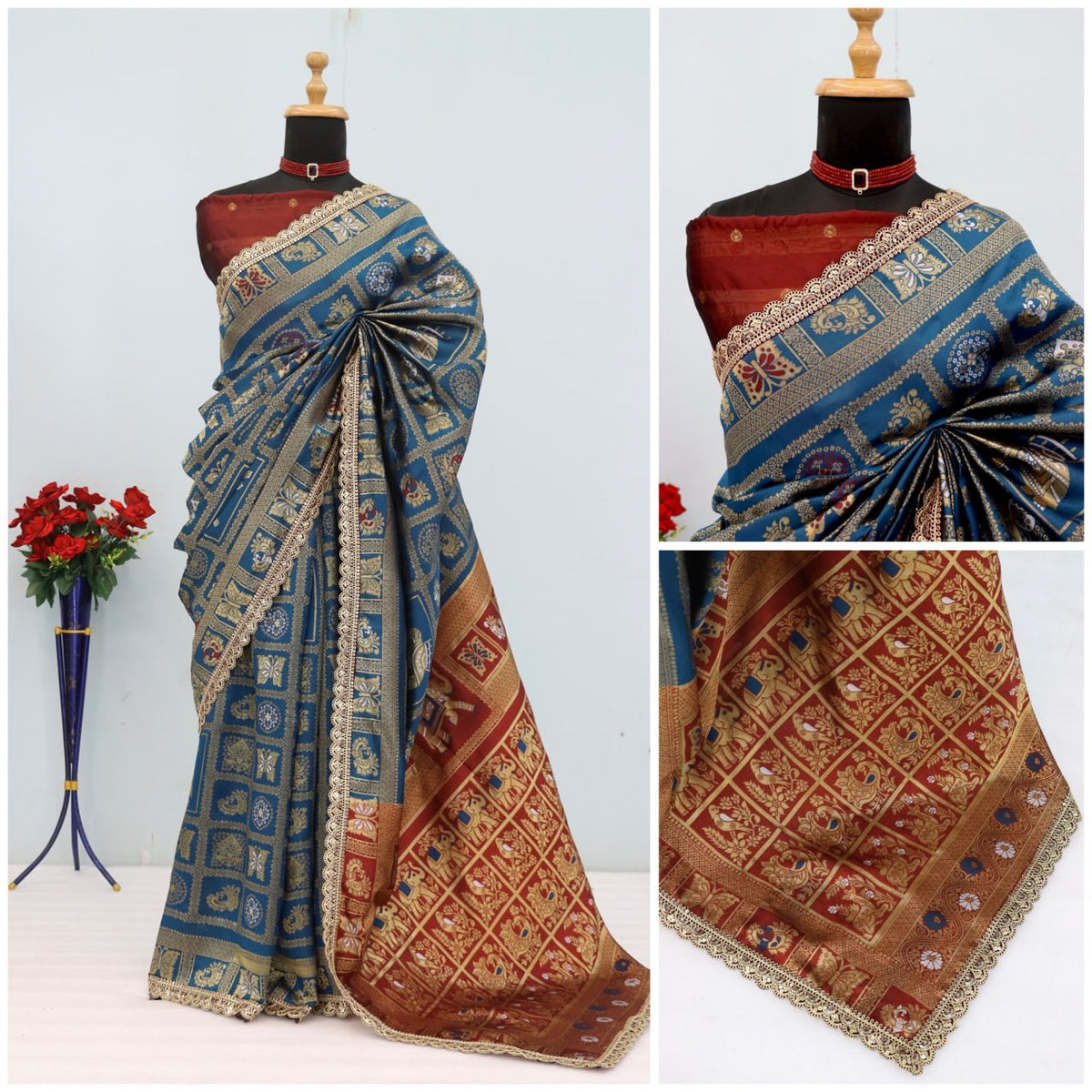 Latest Banarasi Silk Saree Blouse