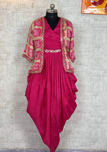 Stylish Chinon Silk Indo Western