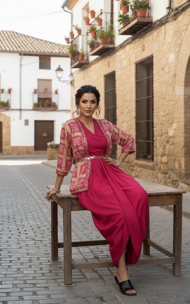 Stylish Chinon Silk Indo Western