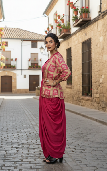 Stylish Chinon Silk Indo Western