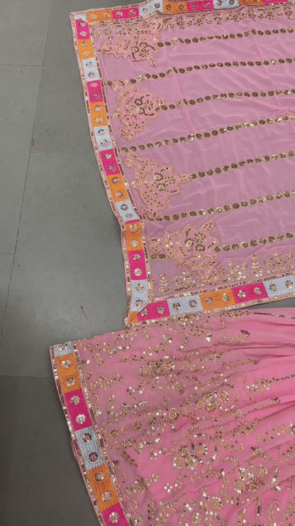 Marvelous Pink Sharara plazzo Salwar suit Set