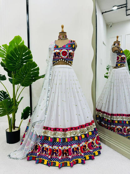 Latest Georgette Chine Stitch Kodi Work Lehenga Choli