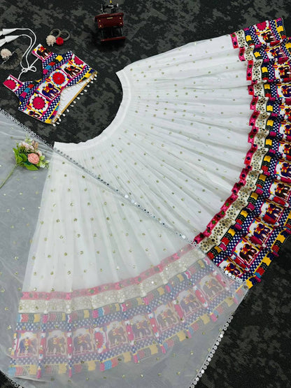 Latest Georgette Chine Stitch Kodi Work Lehenga Choli