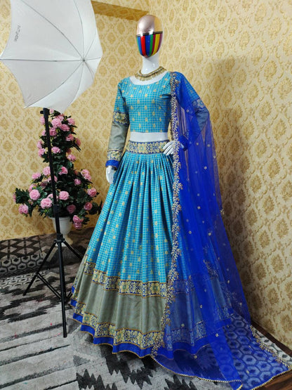 Digital printed Rayon Latest Lehenga Blouse Design For Women