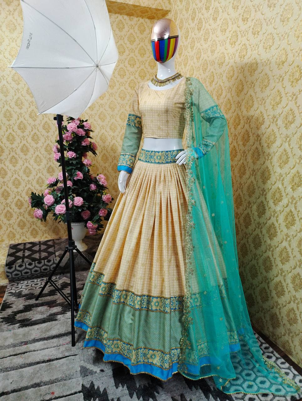 Digital printed Rayon Latest Lehenga Blouse Design For Women