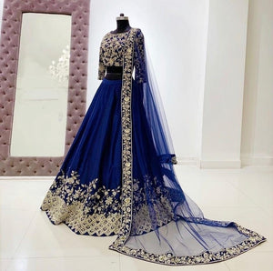 astounding Blue Color Designer Lehenga Choli For Women
