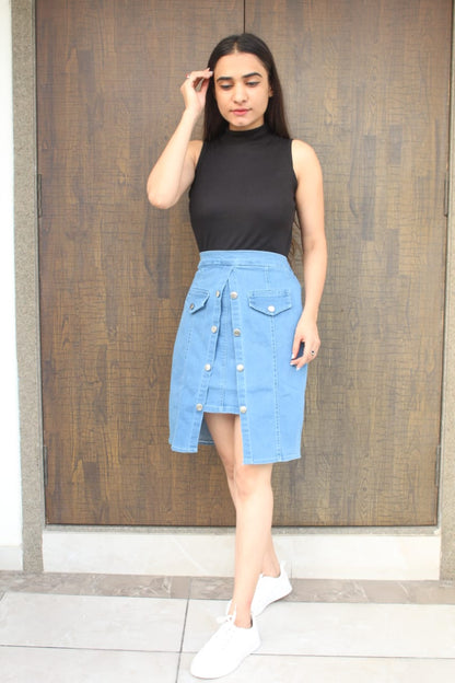 Blue Color Denim Skirt for women