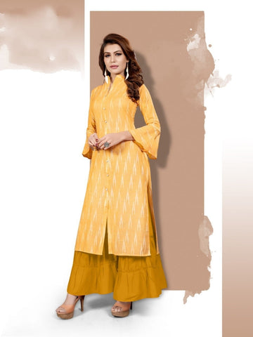 Yellow Cotton Digital Printed Sharara Kurti ARYA127F
