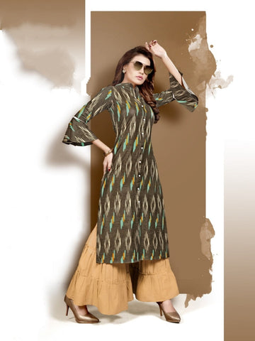Mehendi Cotton Digital Printed Sharara Kurti ARYA127G