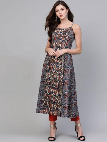 Multi Colored Printed Strappy Ready Made Kurti AVADH1060103F