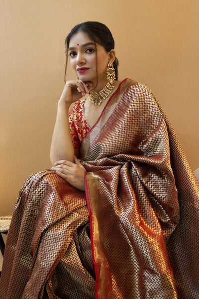 Beautiful Reach Pallu Jacquard Lichy Silk Saree Online For Woment