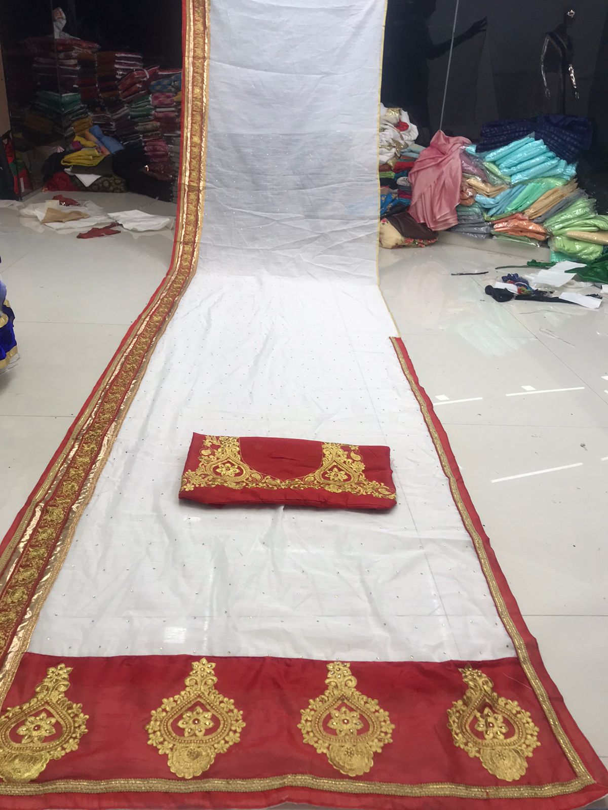 Latest Designer Embroidered Pallu Saree with Blouse