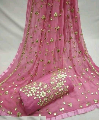 Semi Modal Gota Patti Work Designer Salwar Suit