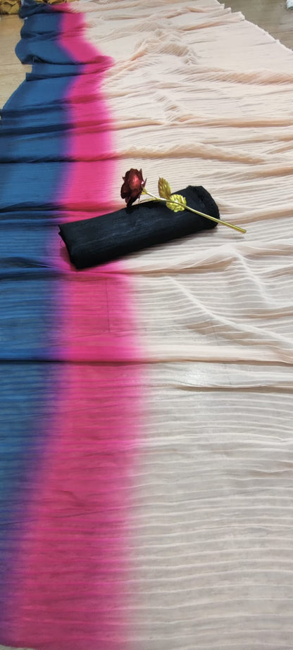 Multi color designer georgette saree with blouse for women