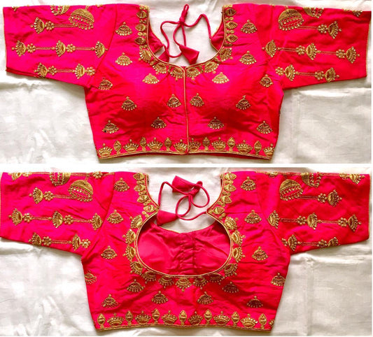 Smashing Rani Hand Work Thread Coding Ready Made Blouse for Party Wear
