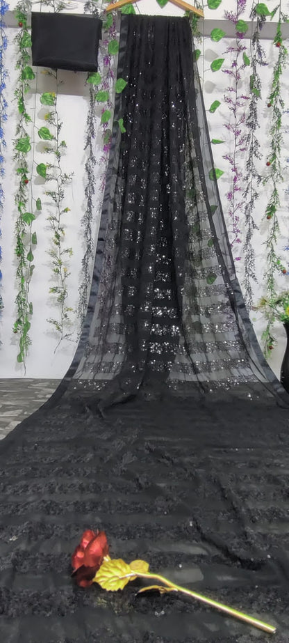Party Wear Designer Georgette Saree latest design blouse