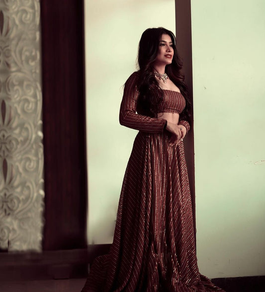 Maroon Color Designer Embroidered Work Latest lehenga choli for women