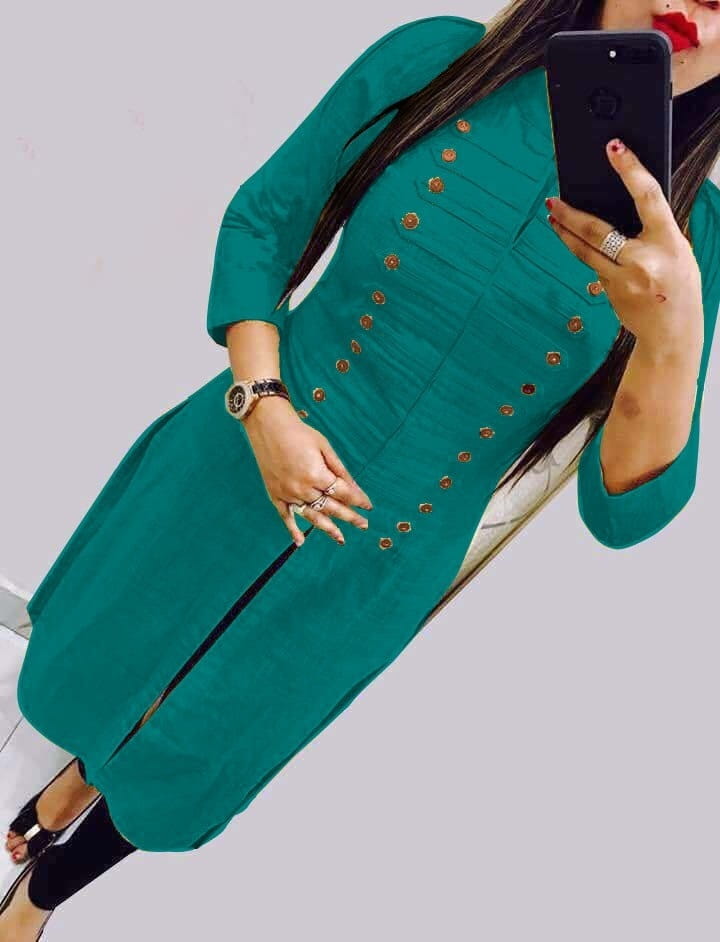 Function Wear Rayon Selfie Stitched Kurti For Women