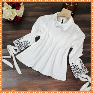 Incredible White Rinbox Designer Western Wear Top for Party Wear