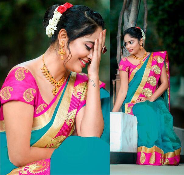 Lovely Sky Blue & Rani Zoya Silk With Viscos Jacquard Border Saree for Party Wear