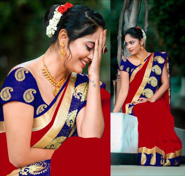 Comely Red Zoya Silk With Viscos Jacquard Border Saree for Party Wear
