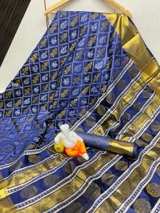 Captivating Blooming Blue Bandhani Cotton Silk Jacquard Saree for Party Wear