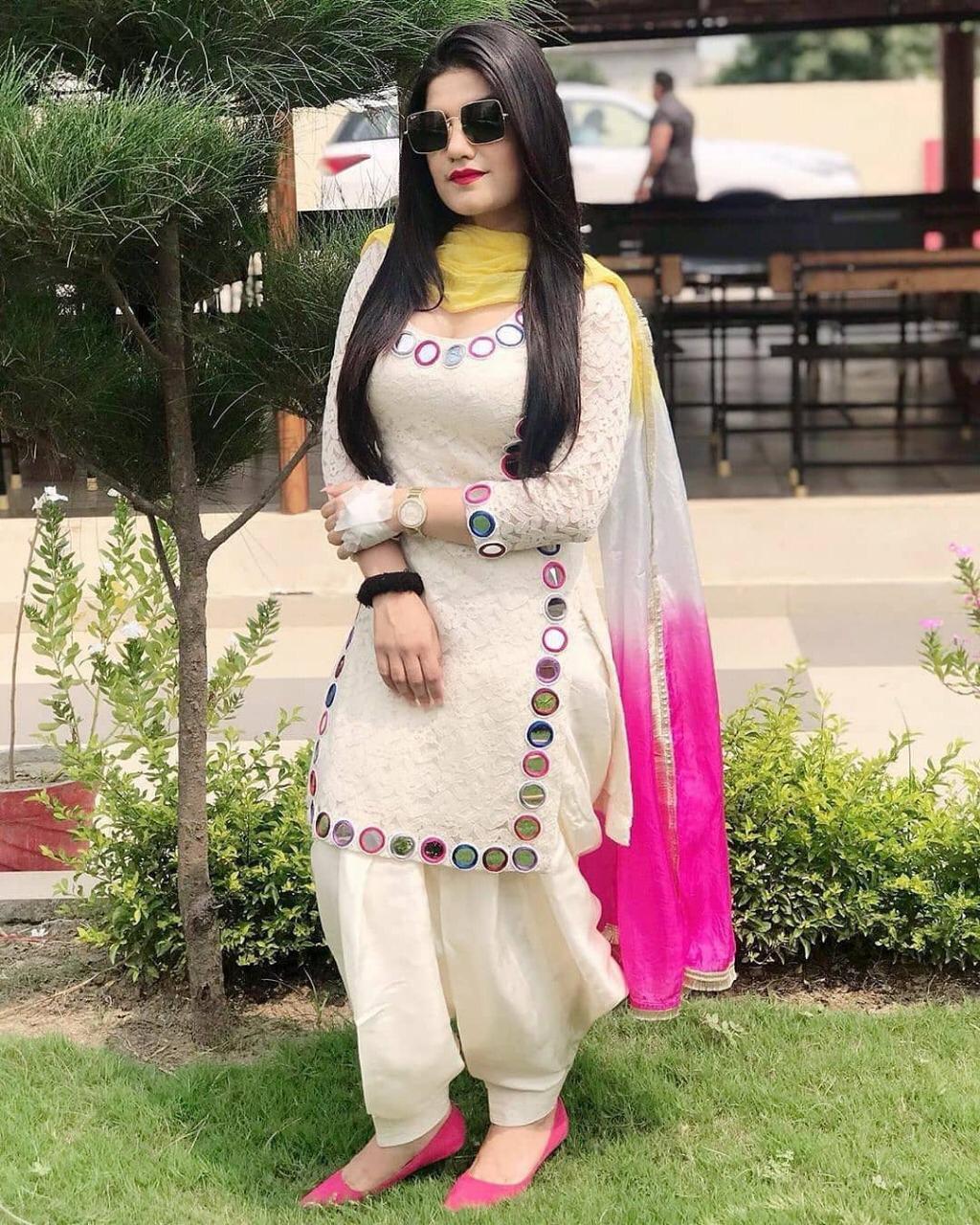 Radiant Off White Georgette With Embroidered Work Plazo & Kurti