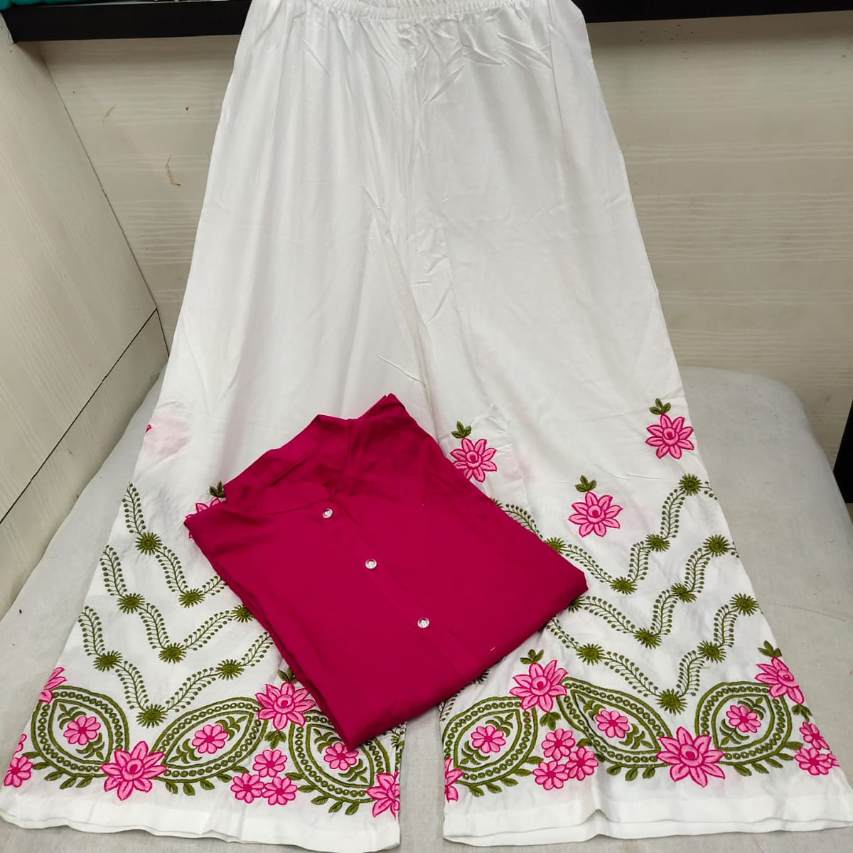 Exquisite Rani Shervani Style Rayon Kurti & Plazo